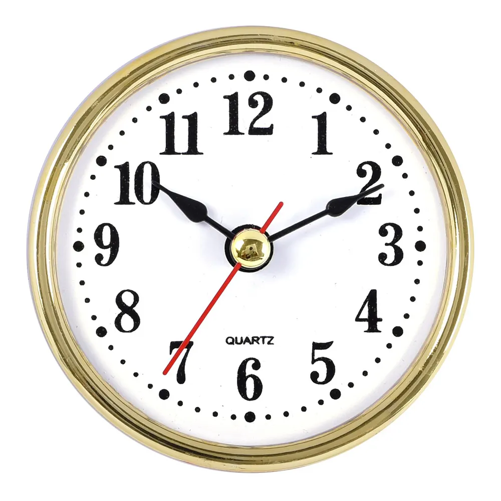 60mm gold silver quartz mini insert clock