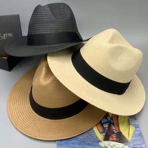 Chapeau Fedora à large bord en paille de papier, chapeau Panama de haute qualité, chapeau de soleil d'été pour femmes et hommes - Product Image 2