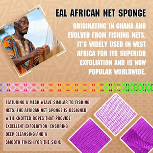 Éponge exfoliante africaine en maille personnalisable avec logo, éponge de bain africaine, tissu de lavage givré pour une peau plus lisse - Product Image 5