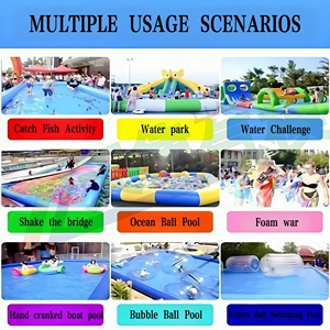 Instalaciones de parque de atracciones de piscina inflable gruesa y duradera de alta calidad en recreación acuática - Product Image 5
