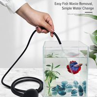 Mini pompe à eau pour aquarium, mini changeur d'eau, nettoyeur de fond manuel pour Betta, outil d'aspiration des excréments de tortue, boîte en acier inoxydable 304