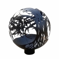 Boule de foyer décorative découpée au laser pour le camping, portable, pour l'extérieur, en acier résistant aux intempéries avec revêtement en poudre