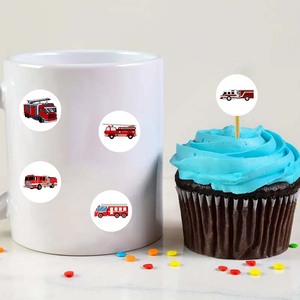 สติกเกอร์รถดับเพลิง8รูปแบบ1นิ้ว500ชิ้น/ม้วนสำหรับแล็ปท็อปกล่องของขวัญโทรศัพท์มือถือตกแต่งแล็ปท็อปโทรศัพท์มือถือ - Product Image 5