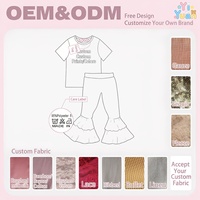 Ensemble 2 pièces pour petites filles, t-shirt à manches courtes avec motif Cactus et pantalon évasé à volants léopard, tenues extensibles
