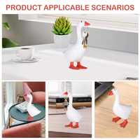 Porte-clés magnétique en forme d'oie, sculpture décorative pour la maison, décoration de bureau, sculpture en résine d'oie et de canard, support à outils pour la maison
