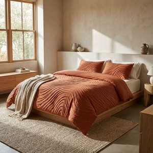Ensemble de literie de luxe en velours de lait 3D gaufré, 6 pièces, épais et moelleux, taille King, comprenant couette et couvre-lit - Product Image 1