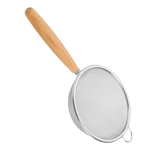 Delicate Life Choice Stainless Steel Sifter with Wood Handle for for Home Kitchen - Product Image 1