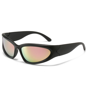 Mode Argent Miroir Ovale Sport Lunettes De Soleil <span class=keywords><strong>Steampunk</strong></span> Noir Hommes Et Femmes Autour De Lunettes De Soleil - Product Image 6