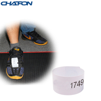 Étiquettes sportives en PVC CHAFON pour course à pied, puce RFID Alien H3, étiquettes de chronométrage étanches, protocole ISO18000-6C, distance de lecture de 0 à 12 m