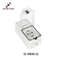 Safewire SF-WB90-S açık su geçirmez soket IP65 su geçirmez avrupa standart anahtar priz banyo sıçrama su geçirmez soket