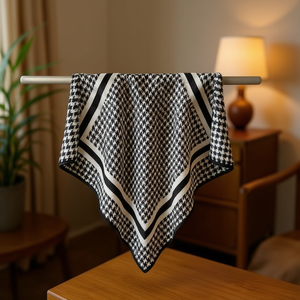 Foulard piccolo a quadri pied-de-poule 70x70cm 38g Accessorio moda per donna - Product Image 2