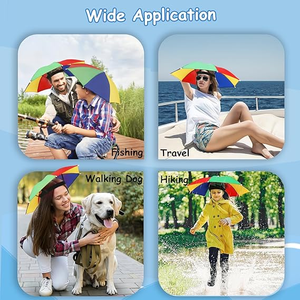 Bán buôn Hands miễn phí Mini Hat <span class=keywords><strong>Umbrella</strong></span> với đàn hồi Headband, UV bảo vệ cầu vồng đầu ô cho cá khuyến mãi - Product Image 6