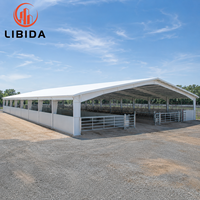Establo para Vacas de Estructura de Acero Resistente, Casa Agrícola Prefabricada de Metal con Aislamiento Térmico de Lana de Roca, Construcción Agrícola Personalizada