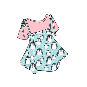 Completo due pezzi per <span class=keywords><strong>bambina</strong></span> con stelle e brillantini, nuovo stile a farfalla, gonna a righe casual con top a maniche corte e fiocco. - Product Image 3