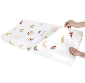 80*42cm 100% cotton hữu cơ Jersey đan nôi dệt kim vải bé cảm ứng massage Bảng thay đổi Bìa tã bảng Bìa bedspread