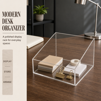 Boîte de présentation en acrylique transparente sur mesure pour usine, étui de rangement transparent, organisateur de bureau moderne poli, présentoir personnalisé
