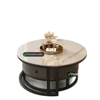 Table basse de salon moderne et simple avec plateau en ardoise, rangement rétractable, pour petit appartement, luxe léger, vente en gros transfrontalière