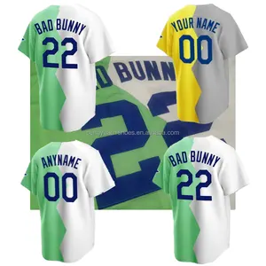 Лучшее качество, настраиваемые, Прошитые, 2022, Звездные, знаменитости #22, американские бейсбольные Джерси Bad Bunny
