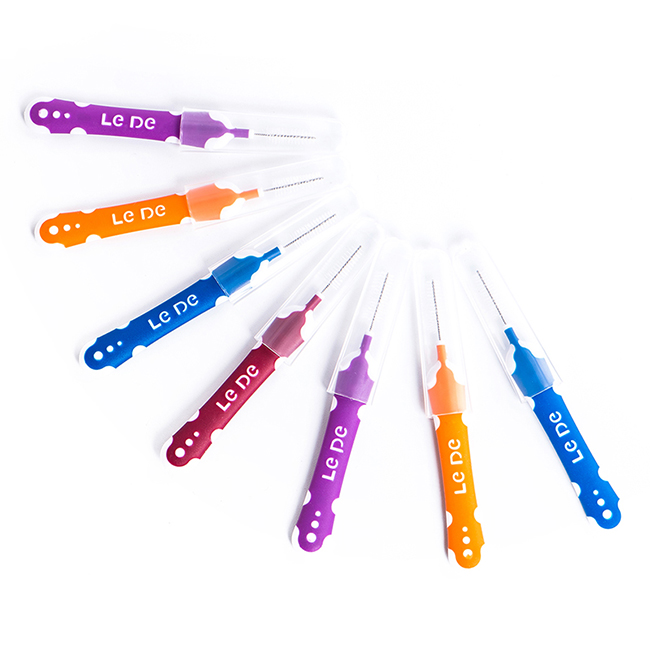 Good Quality Pillar Shape For Mixed Colors Pp Grip Interdental Brush With Brush Travel Home