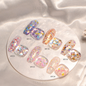 ISAYNAIL Logo personnalisé paillettes paillettes longue durée 24 couleurs floraison acrylique Dip poudre pour Salon et bricolage Nail Art - Product Image 4