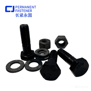 Bulloni esagonali 10.9S ad alta resistenza con finitura ossido nero per strutture in acciaio GB/T 1231-2024 Set completo con una dado e due rondelle - Product Image 1