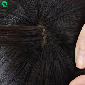 Postizo de Cabello Natural Integrado para <span class=keywords><strong>Mujer</strong></span>, Prótesis Capilar Remy de 16 Pulgadas con Base de Seda, Cabello Chino - Product Image 2