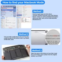 Batterie de remplacement pour ordinateur portable A1466 pour MacBook Air 13 A1466 (mi 2012/2013, début 2014/2015/2017) A1369 (fin 2010/mi 2011)