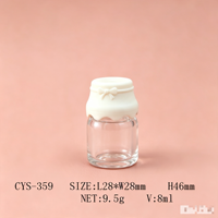 Tube de brillant à lèvres vide en forme de mini-bouteille de lait, 8 ml, transparent, avec bouchon multicolore, emballage cosmétique en gros