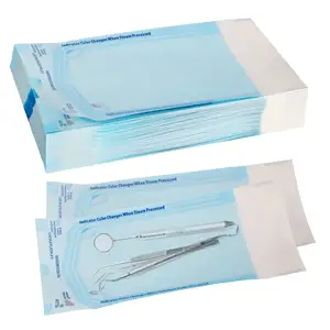Sterilizasyon torbaları için diş hekimi araçları diş dövme tırnak Self Seal sterilizasyon düz makara kılıfı sterilizasyon torbaları çanta