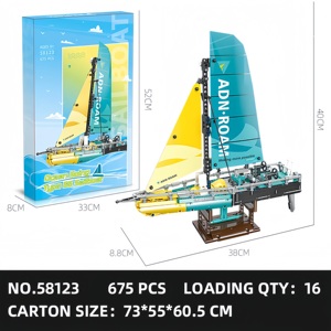 Nouveauté cadeaux voilier 3D bricolage bateau modèle ensemble blocs de construction briques jouets pour enfants adulte cadeau décor <span class=keywords><strong>à</strong></span> la maison - Product Image 2