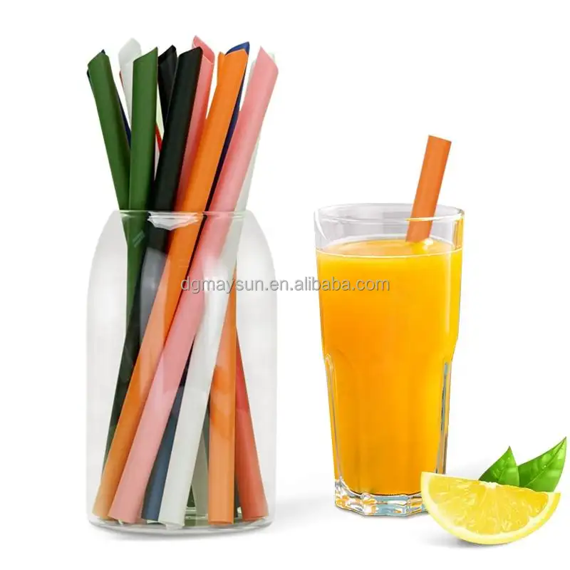 Custom biodegradable Black PLA straws eco friendly PLA boba bubble tea straw