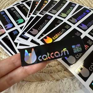 Logotipo impermeable personalizado código QR pegatina holo - Product Image 3