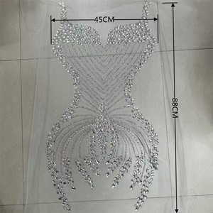 Abito da <span class=keywords><strong>Sera</strong></span> <span class=keywords><strong>di</strong></span> Lusso in Vetro a Forma <span class=keywords><strong>di</strong></span> Fiore, Ecologico, Fatto a Mano con Strass, per Red Carpet e Performance sul Palco - Product Image 3