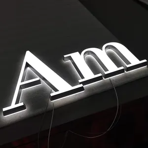 Panneau lumineux en acrylique avec Logo de marque personnalisé, lettres de canal Led sans médaillon pour extérieur, panneau Led, 3D, 1 pièce