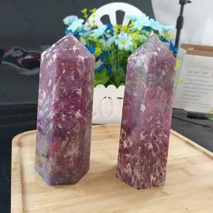15-16cm Pink Turmalina Torres Bulk Healing Crystal Stones Big Turmalina Pontos Para Decoração