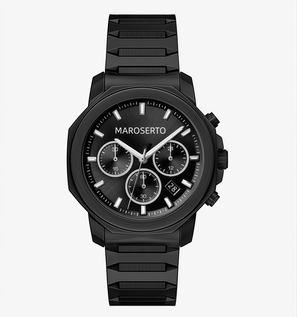 MAROSERTO Custom Logo Chrome Man Watches LUXURY Over Size Watches