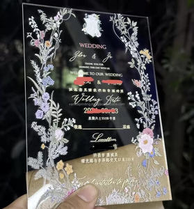 Diseño personalizado troquelado plástico transparente acrílico boda y tarjeta de invitación de cumpleaños - Product Image 4