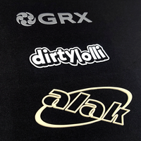 Étiquette en silicone avec logo de marque de luxe, personnalisée, en relief 2D 3D, à repasser sur les vêtements, patch en PVC, accessoires de vêtements, décoration