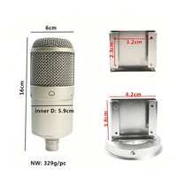 Corps de microphone en métal argenté M147, coque de microphone à tube vintage pour les passionnés d'audio, pièces de rechange pour la réparation de microphones de studio DIY
