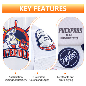 Maillot de gardien de but blanc des Capitals de Washington, avec rayures, logo brodé en twill, respirant, séchage rapide, maillot de hockey sur glace - Product Image 2