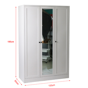<span class=keywords><strong>Armario</strong></span> de almacenamiento de ropa colgante de acero <span class=keywords><strong>multiusos</strong></span> <span class=keywords><strong>Armario</strong></span> de acero metálico de 3 puertas con espejo - Product Image 1