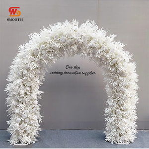 ซุ้มโลหะประดับดอกกุหลาบขาวและดอกยิปโซฟิลลา งานแฮนด์เมด LEDA ฉากหลังงานแต่งงาน ดีไซน์ใหม่ สำหรับตกแต่งวันวาเลนไทน์ - Product Image 4