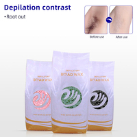 Perles de cire dure dépilatoire douce et puissante 500g, approvisionnement OEM pour l'épilation du visage et de la zone du bikini, senteurs crème de rose, de noix de coco et d'aloe vera