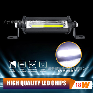 Qidewin Mini Cob <b>Led</b> <b>Work</b> <b>Light</b> 9W Single Row Off Road Vehicle Lighting With Mounting Bracket Set - Product Image 3