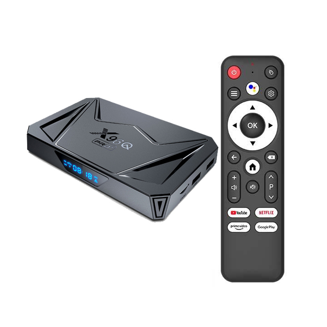 OEM ODM Service X96Q PRO PLUS Android 14 Smart IP TV Box 8K Resolution Octa Core High Speed 4GB RAM 32GB ROM WiFi 6 UK US Plug