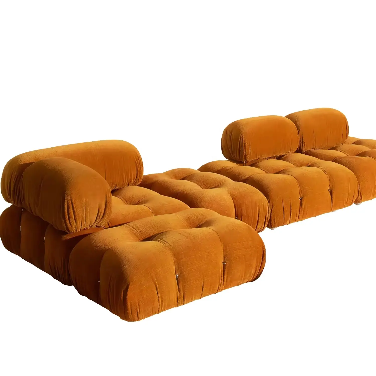 Modern ev mobilyası oturma odası modüler kanepe kesit kanepe kadife buklet seti ile otel Villa ev ofis deri kumaş için