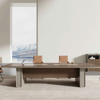 Meubles de bureau commerciaux modulaires de luxe modernes, table de réunion en panneaux de bois et ensemble de tables et chaises de conférence