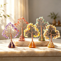 Feng Shui Glücksbaum des Lebens Heilende Steine Orgon-Pyramide Basis Kristallsplitter Geldbaum zur Dekoration