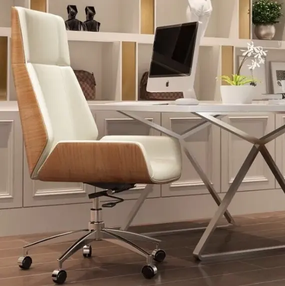 Sillas de design moderno, altura ajustável, ergonômico, roda, base de computador, escritório, com almofada, plástico, tulipa, metal, branco