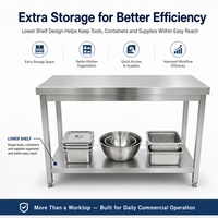 Plan de travail en acier inoxydable de qualité alimentaire, table de préparation alimentaire commerciale pour boulangerie, restaurant, traiteur, cuisine